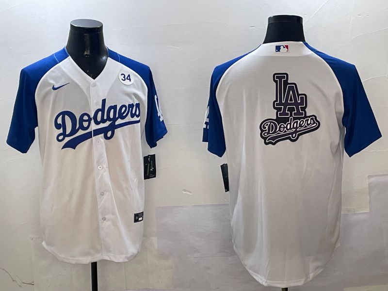 Men Los Angeles Dodgers Blank White blue Game 2025 Nike MLB Jersey style 29->los angeles dodgers->MLB Jersey